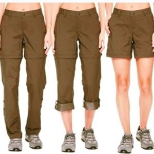 The North Face Women’s Khaki Nylon Hiking Convertible Cargo Pant Shorts 14